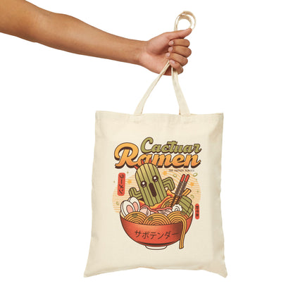 Cactuar Ramen Vintage Cotton Canvas Tote Bag