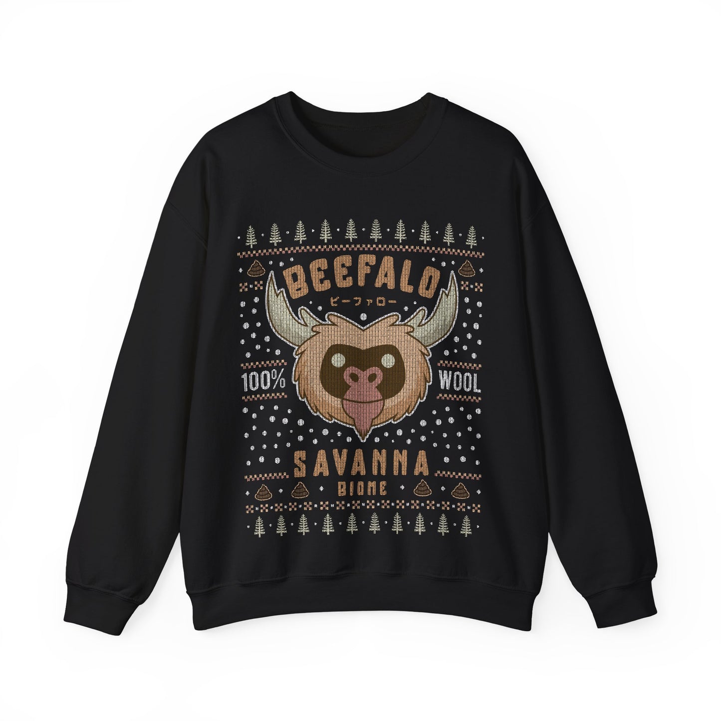 Savanna Beefalo Ugly Sweater Unisex Crewneck Sweatshirt