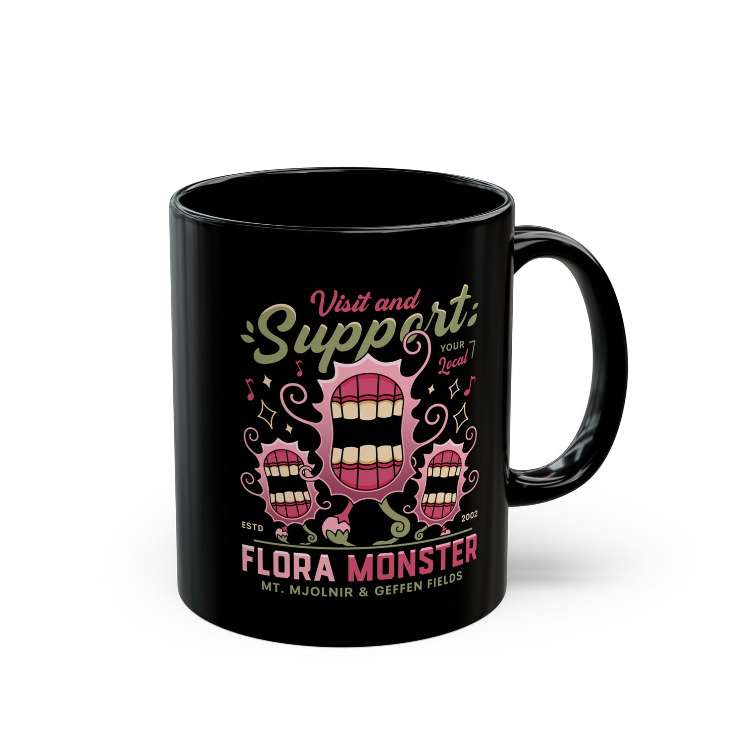 Support Geffen Field Flora Black Mug