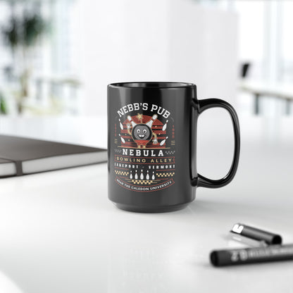 Nebb Bowling Mascot Emblem Black Mug