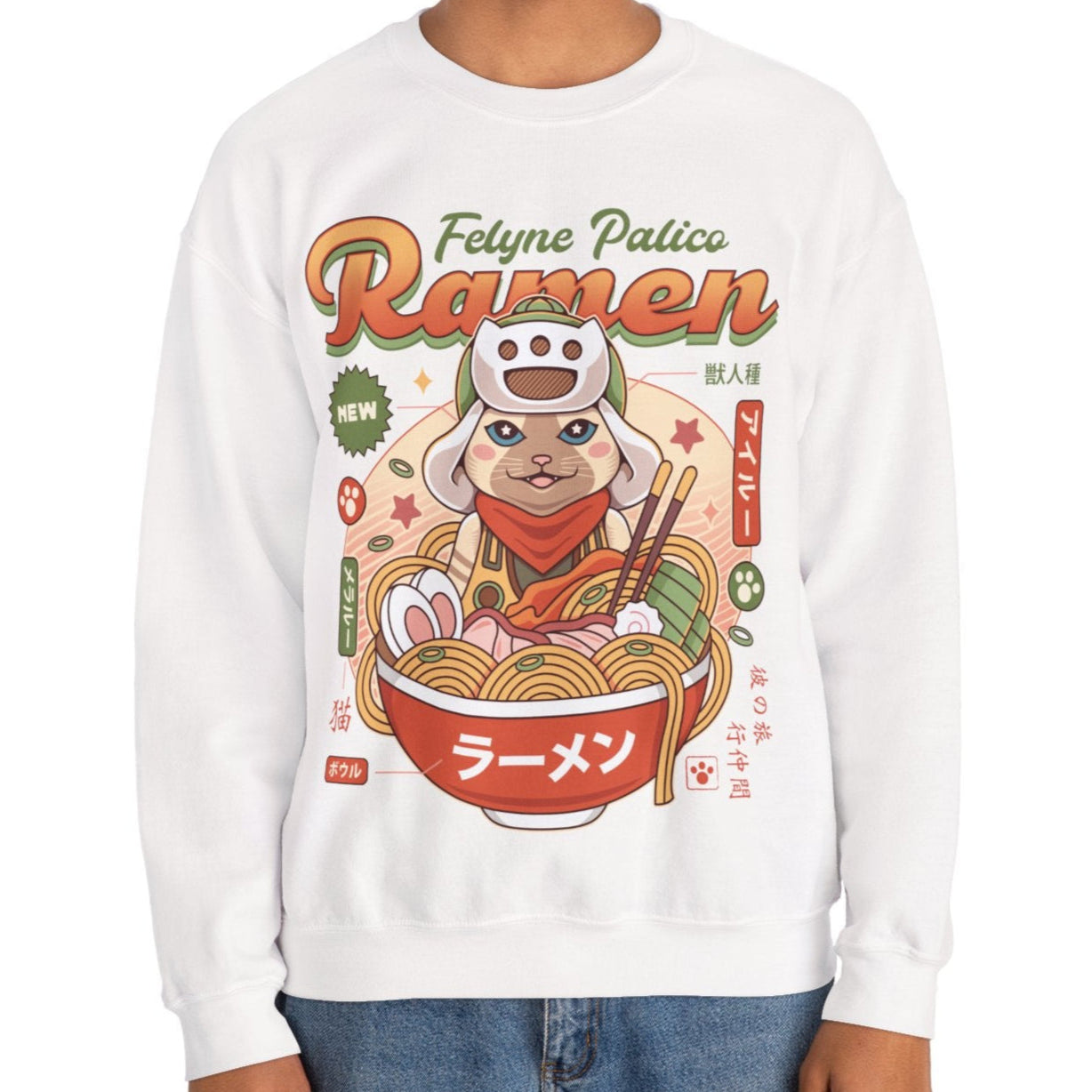 Felyne Palico Ramen Unisex Crewneck Sweatshirt