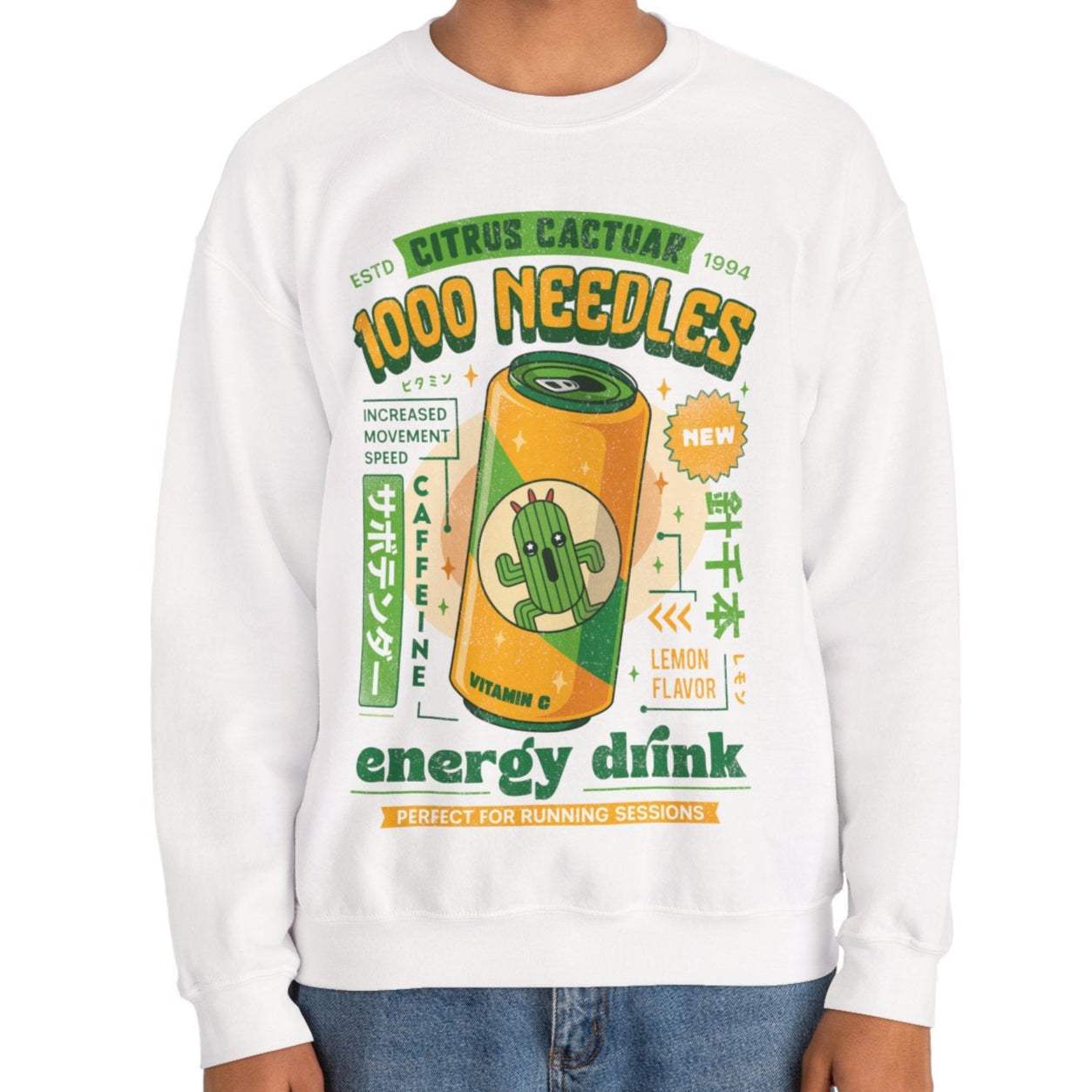 Cactuar Energy Drink Unisex Crewneck Sweatshirt