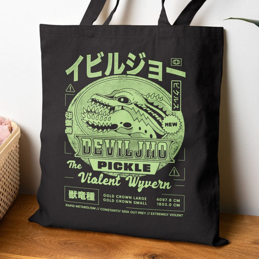 Deviljho Pickle Grunge Cotton Canvas Tote Bag