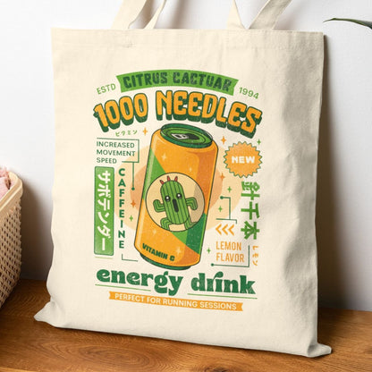 Cactuar Energy Drink Cotton Canvas Tote Bag