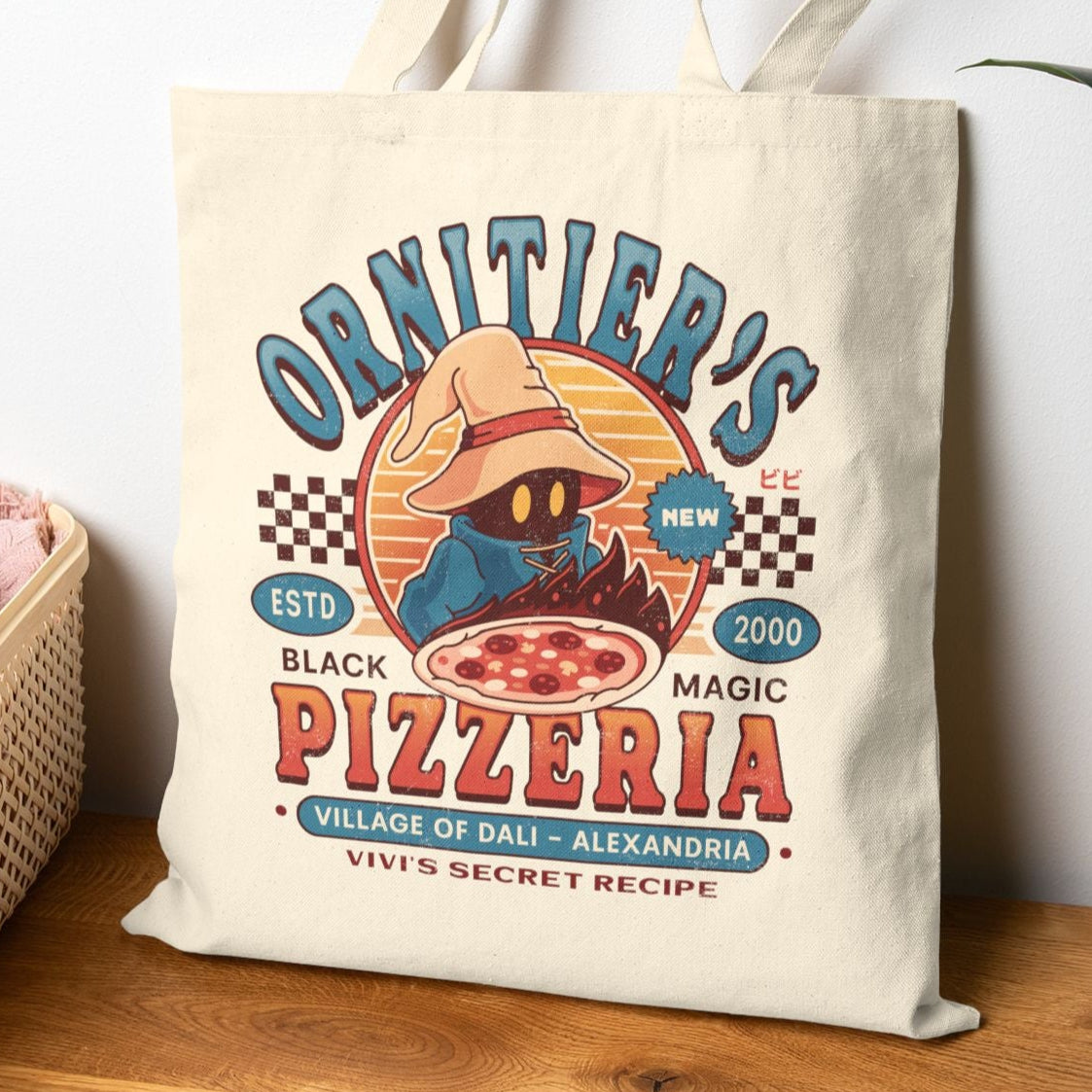 Ornitier Pizzeria Vintage Cotton Canvas Tote Bag