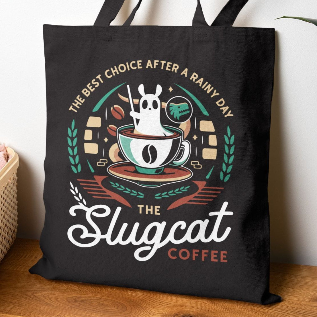 Slugcat Coffee Emblem Cotton Canvas Tote Bag