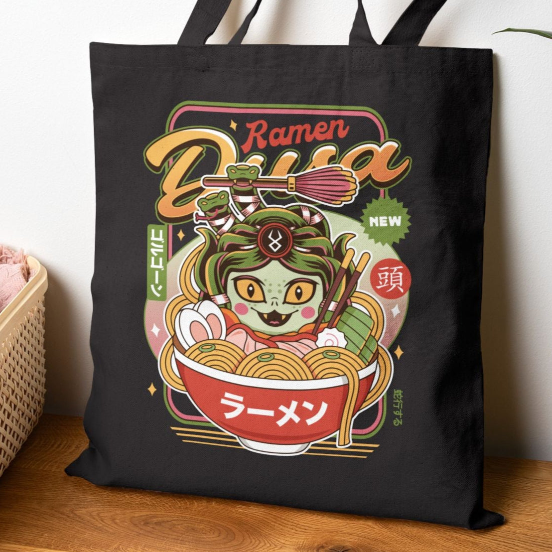 Dusa Vintage Ramen Cotton Canvas Tote Bag