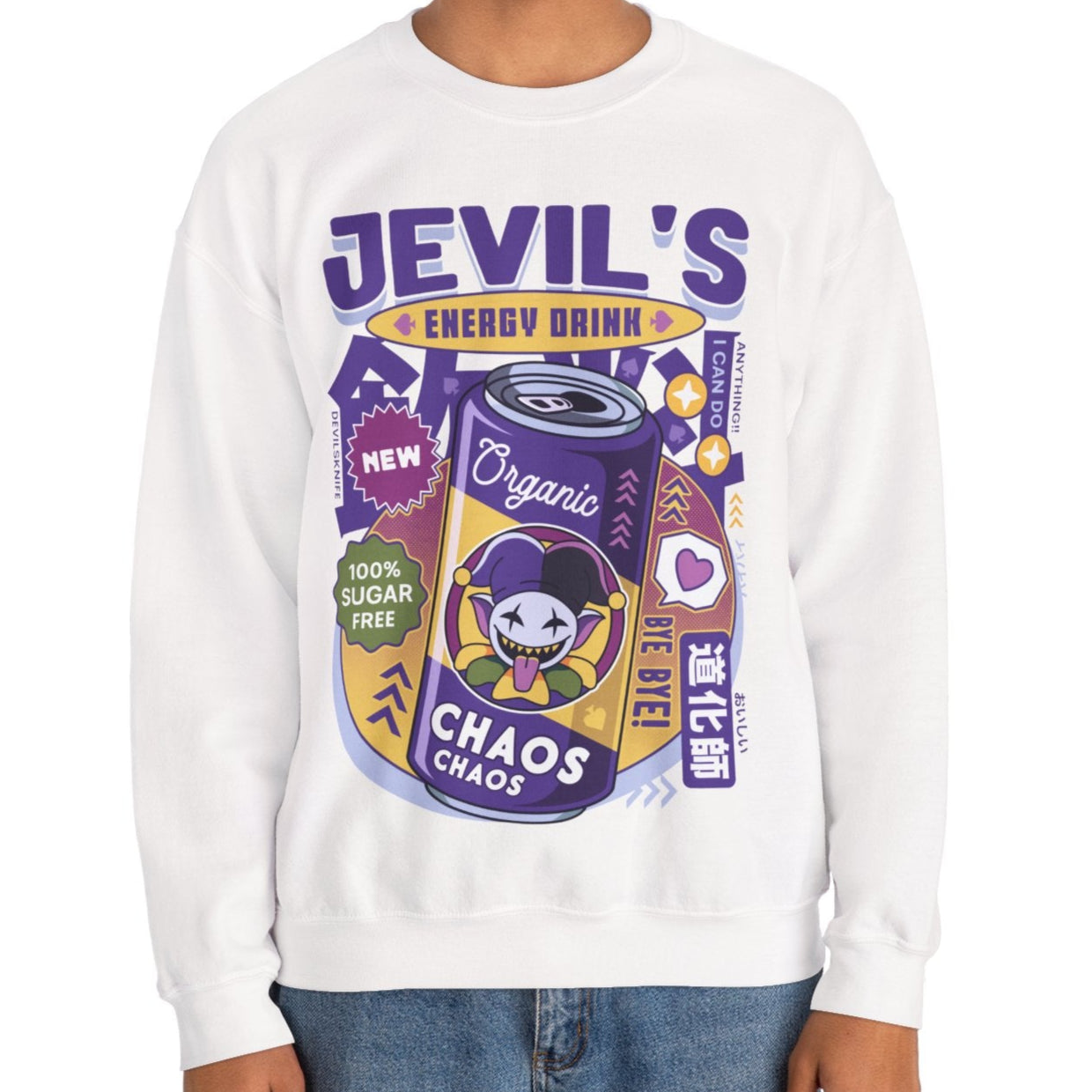 Jevil Energy Drink Unisex Crewneck Sweatshirt
