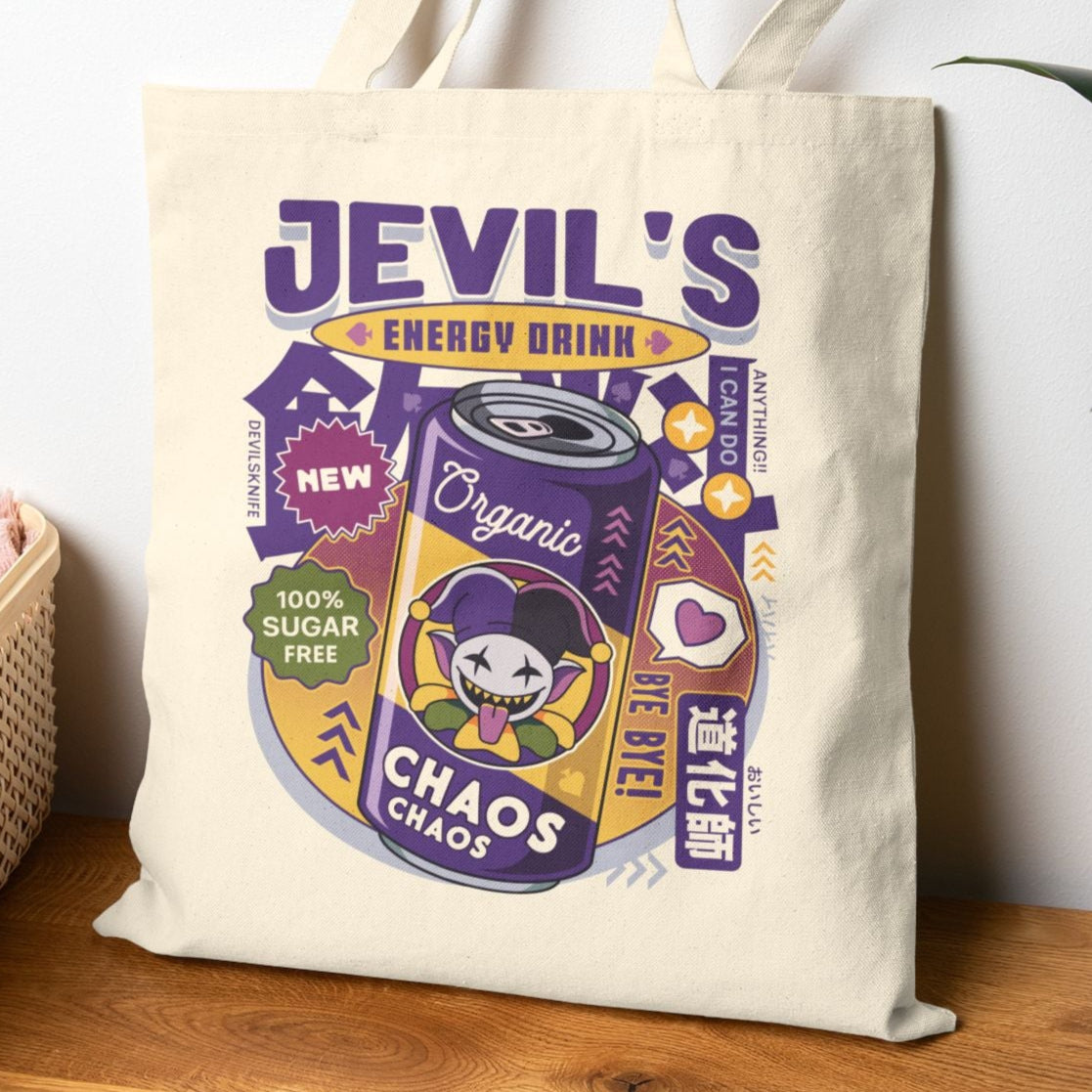 Jevil Energy Drink Cotton Canvas Tote Bag