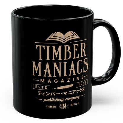 Timber Maniacs Vintage Black Mug