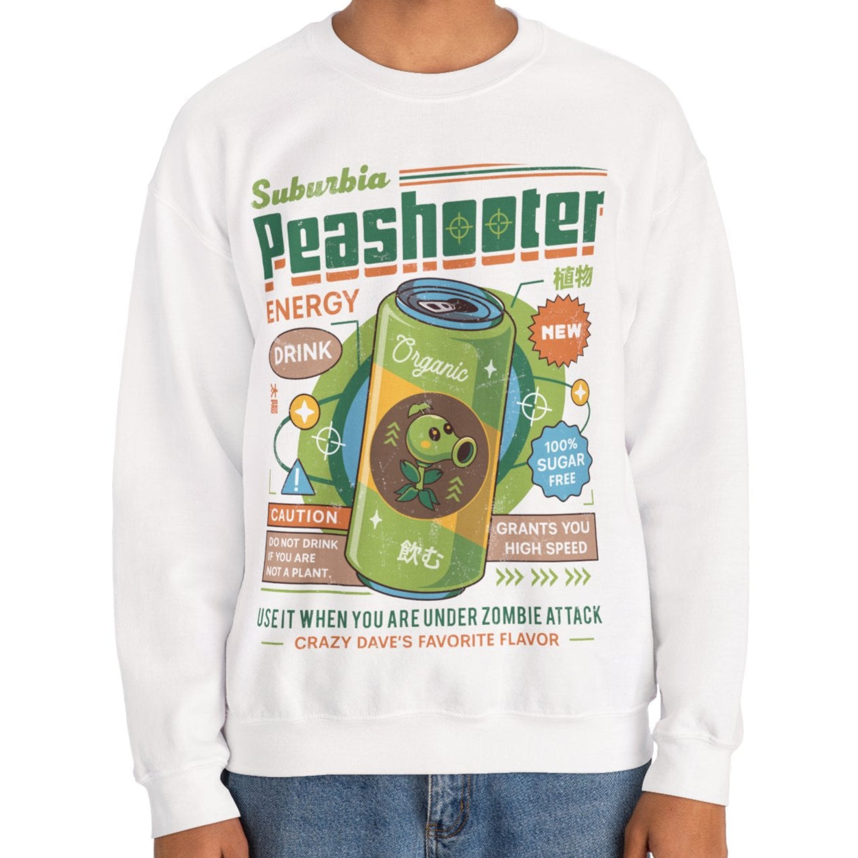 Peashooter Energy Drink Unisex Crewneck Sweatshirt