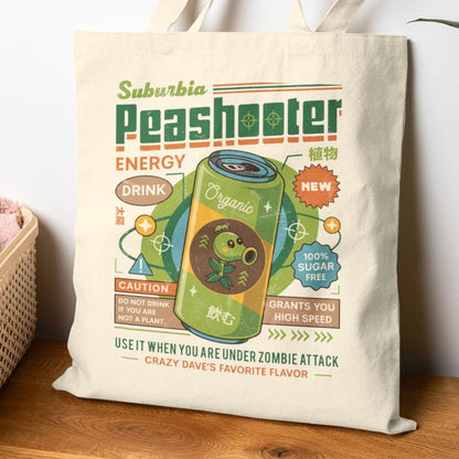 Peashooter Energy Drink Cotton Canvas Tote Bag