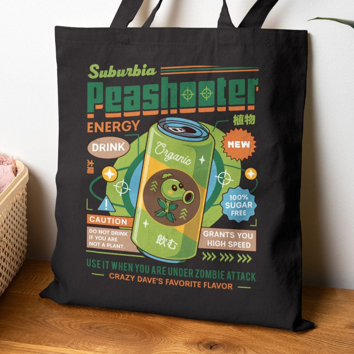 Peashooter Energy Drink Cotton Canvas Tote Bag