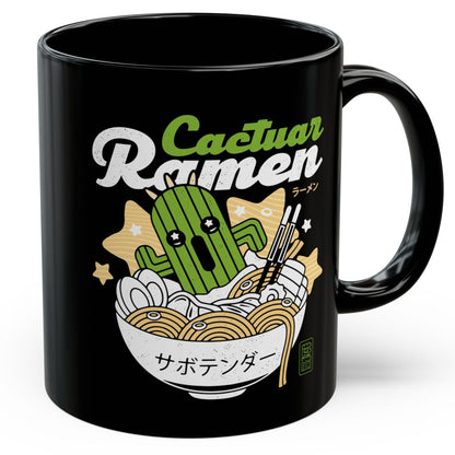 Cactuar Ramen Aesthetic Black Mug