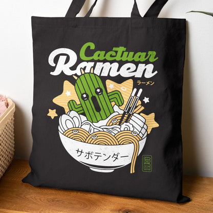 Cactuar Ramen Aesthetic Cotton Canvas Tote Bag