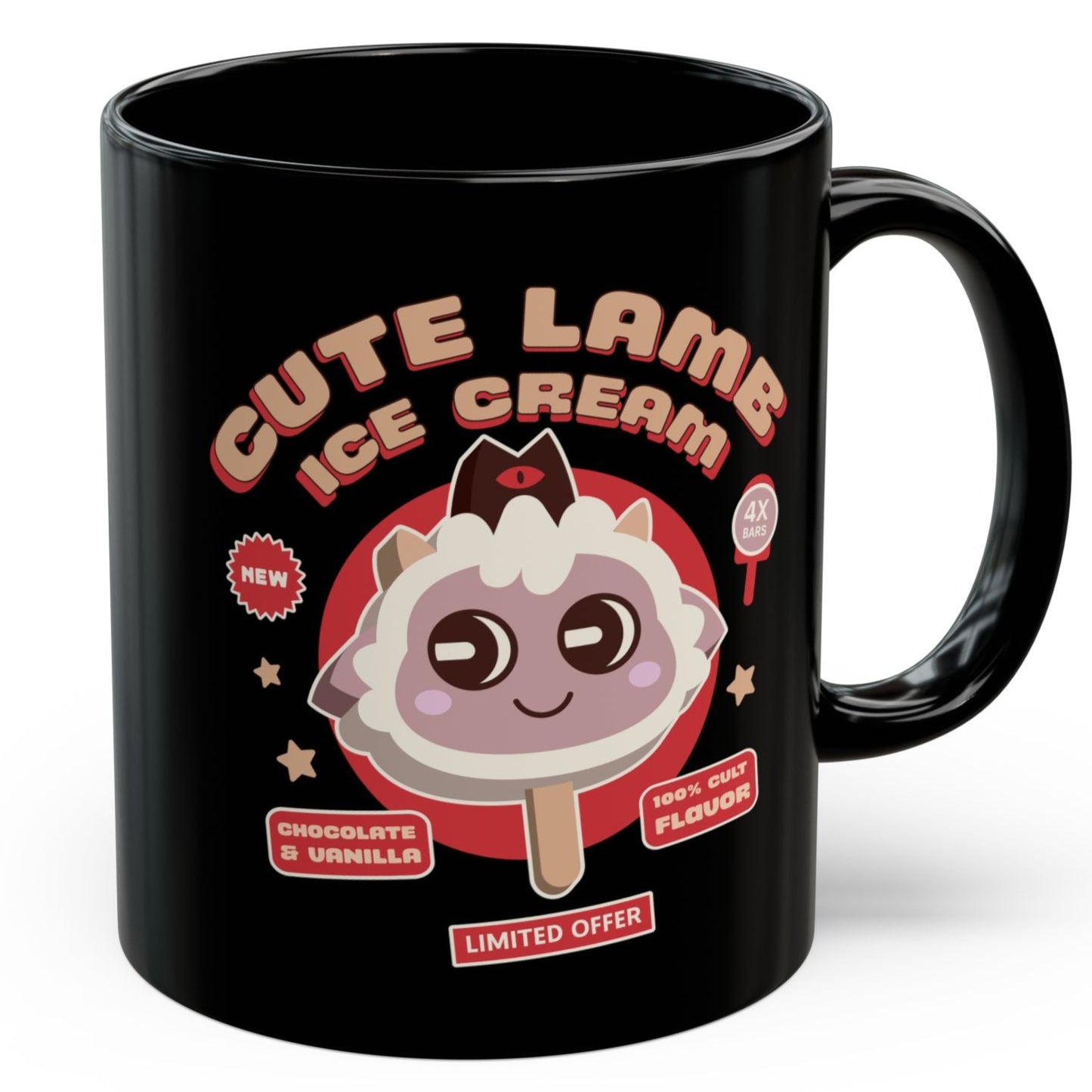 Lamb Ice Cream Black Mug