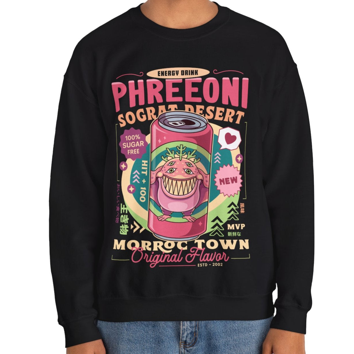 Phreeoni Energy Drink Unisex Crewneck Sweatshirt