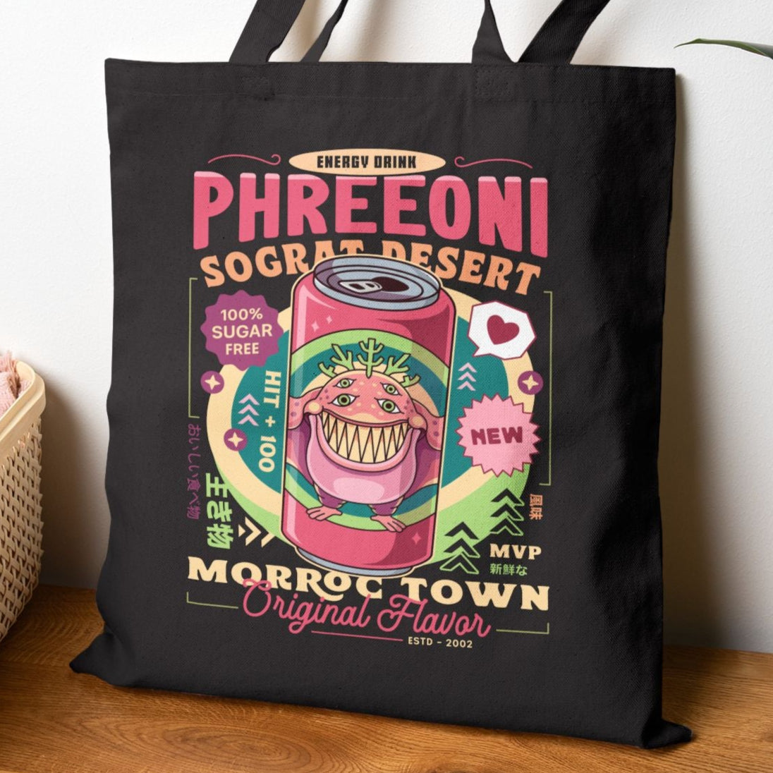Phreeoni Energy Drink Cotton Canvas Tote Bag