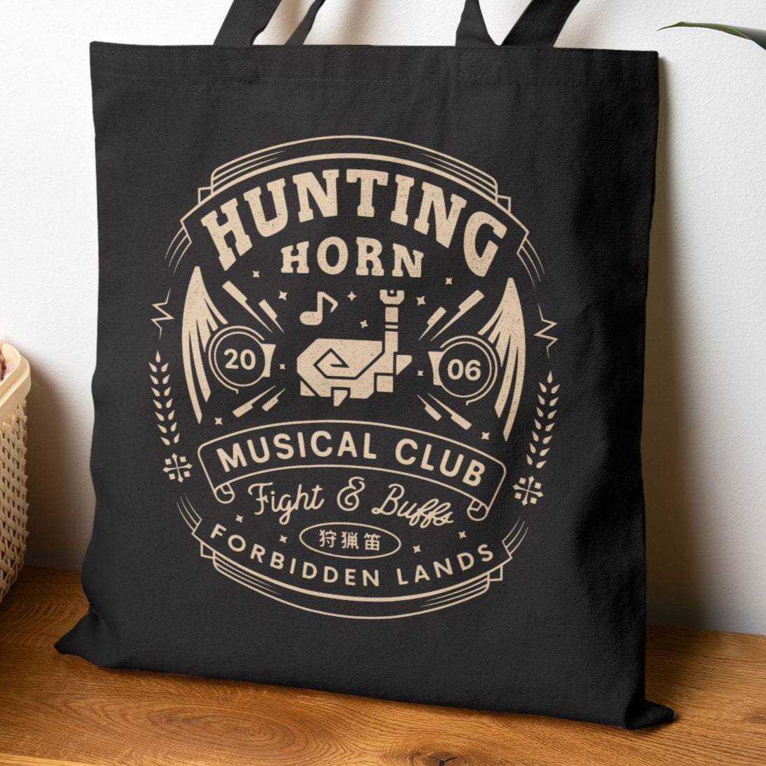 Hunting Horn Musical Club Cotton Canvas Tote Bag
