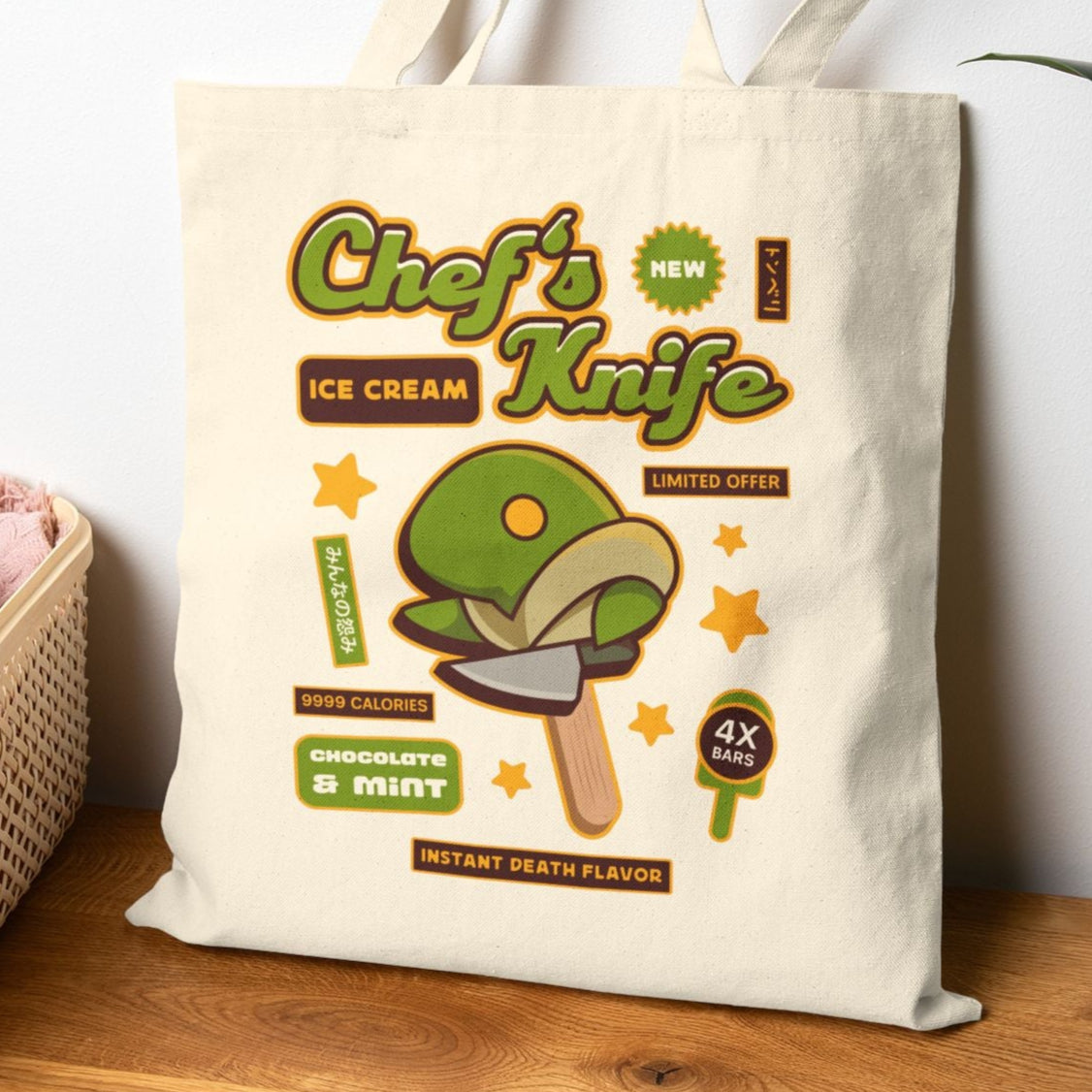 Tonberry Ice Cream Cotton Canvas Tote Bag