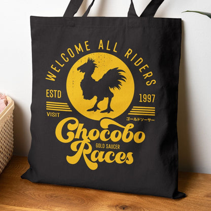 Chocobo Races Crest Cotton Canvas Tote Bag