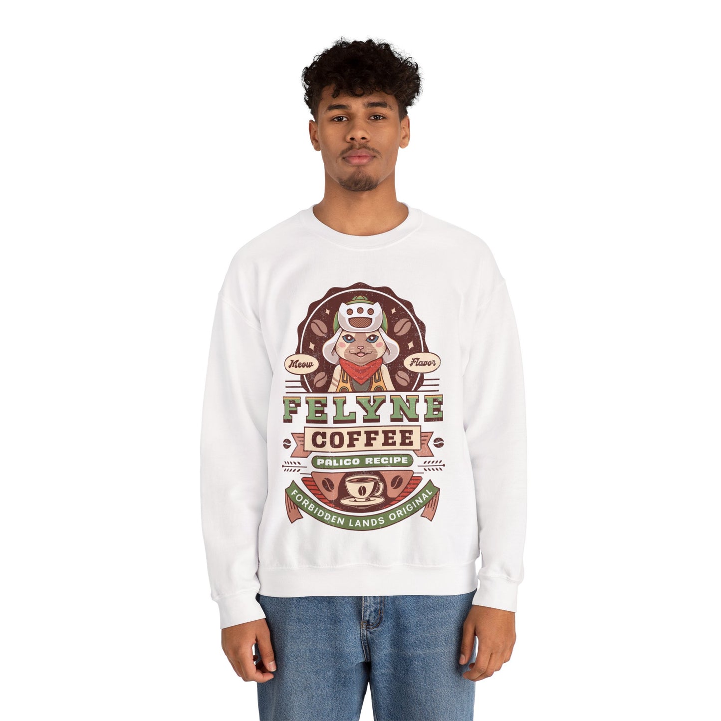 Felyne Palico Coffee Vintage Unisex Crewneck Sweatshirt