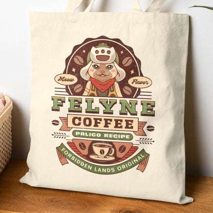 Felyne Palico Coffee Vintage Cotton Canvas Tote Bag