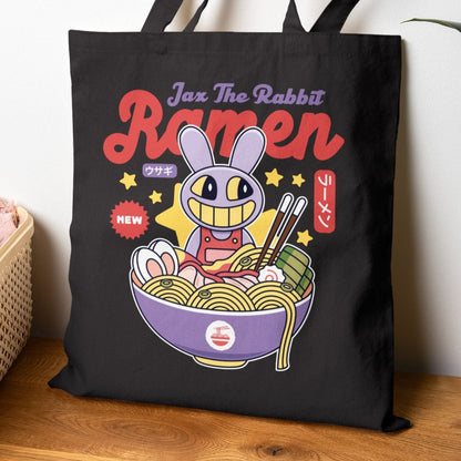 Jax Purple Rabbit Ramen Cotton Canvas Tote Bag