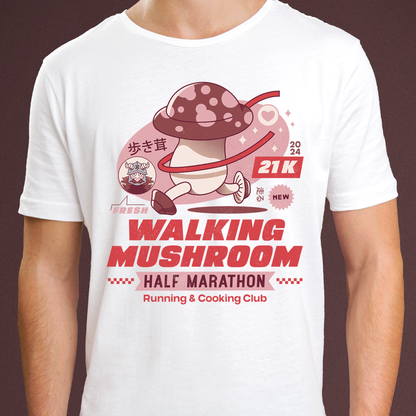 Walking Mushroom Marathon Unisex T-Shirt
