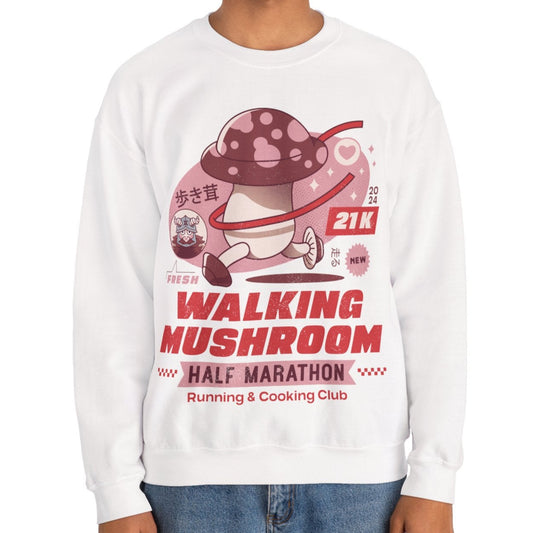 Walking Mushroom Marathon Unisex Crewneck Sweatshirt