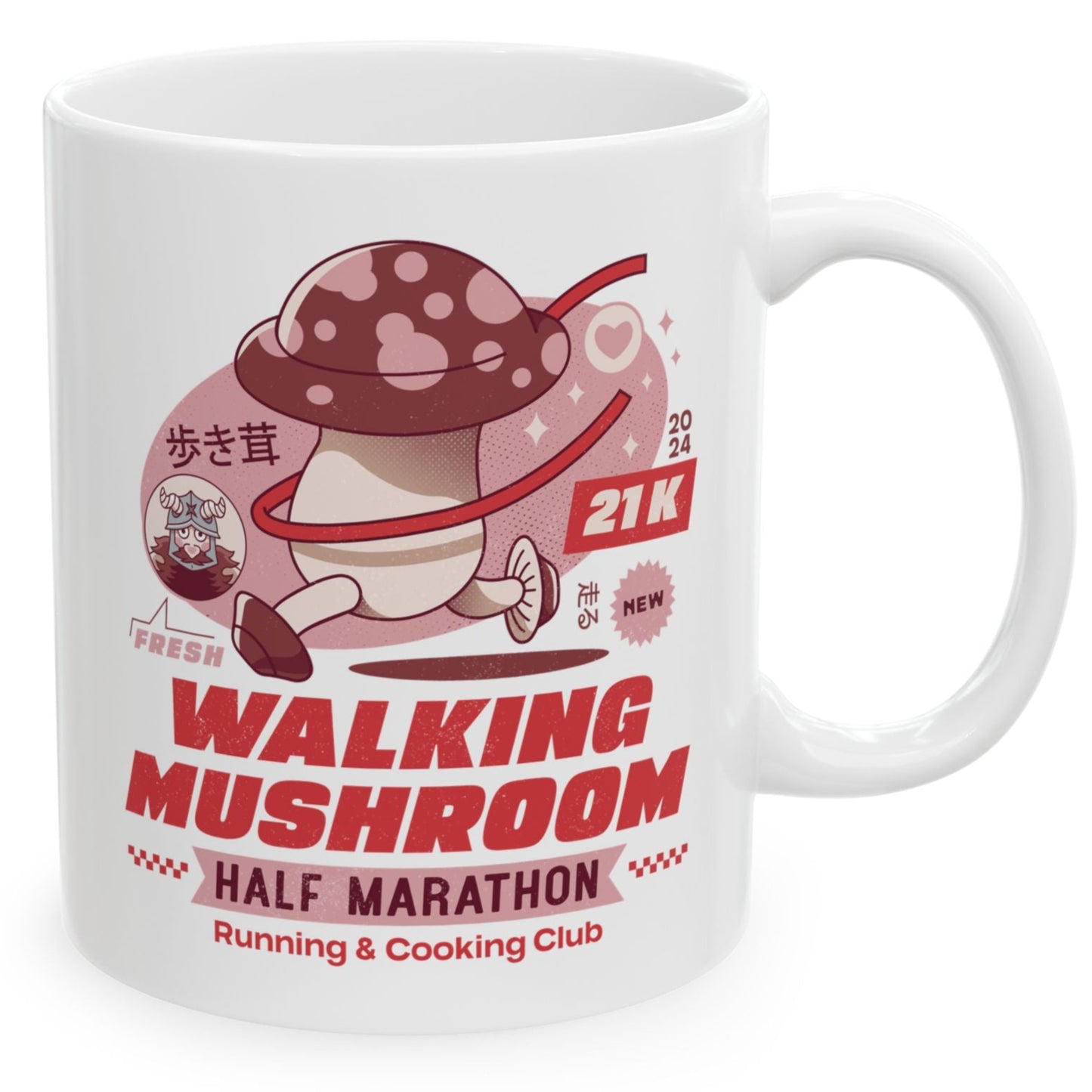 Walking Mushroom Marathon Ceramic Mug
