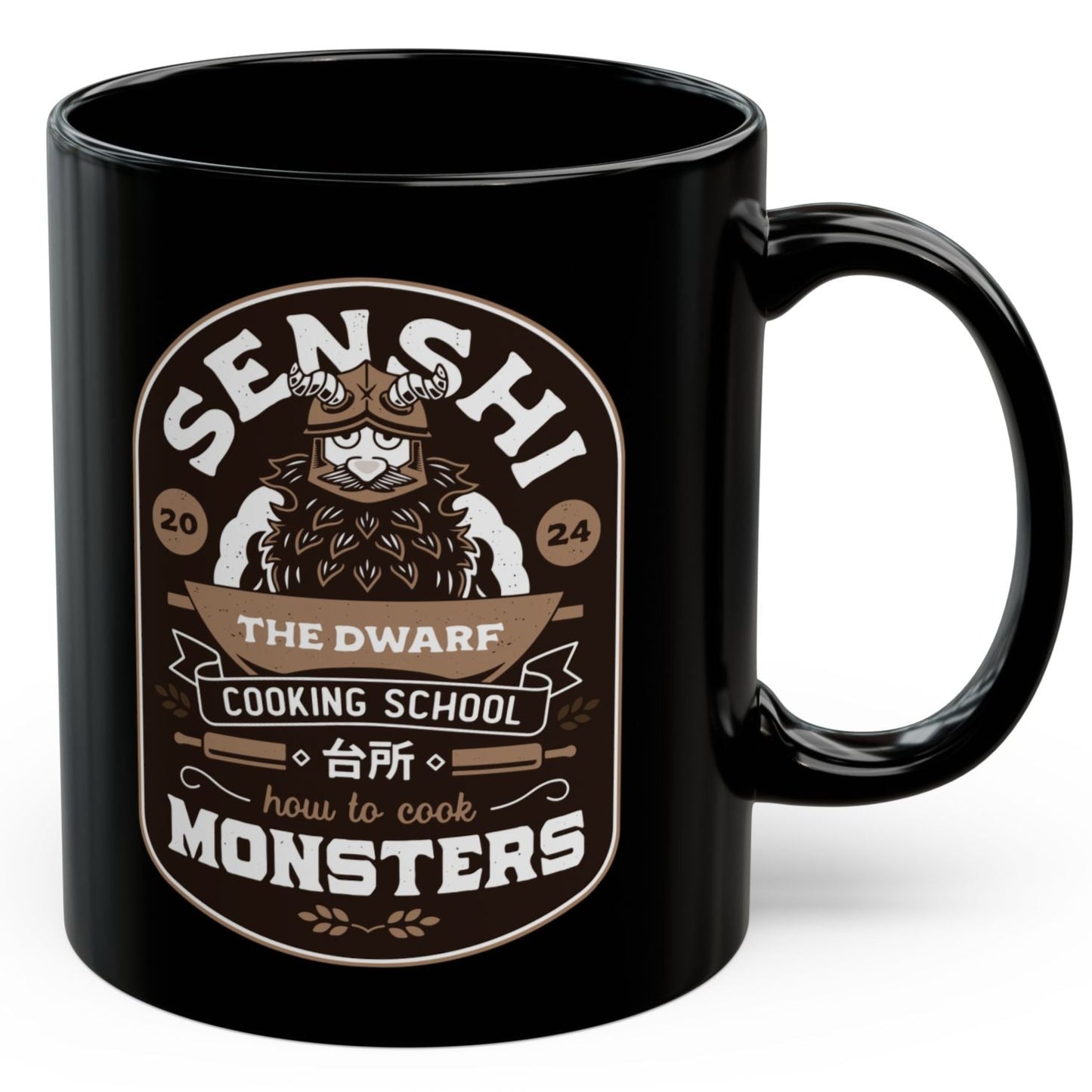 Dwarf Cooking School Emblem Black Mug