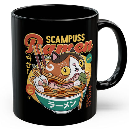 Scampuss Ramen Black Mug