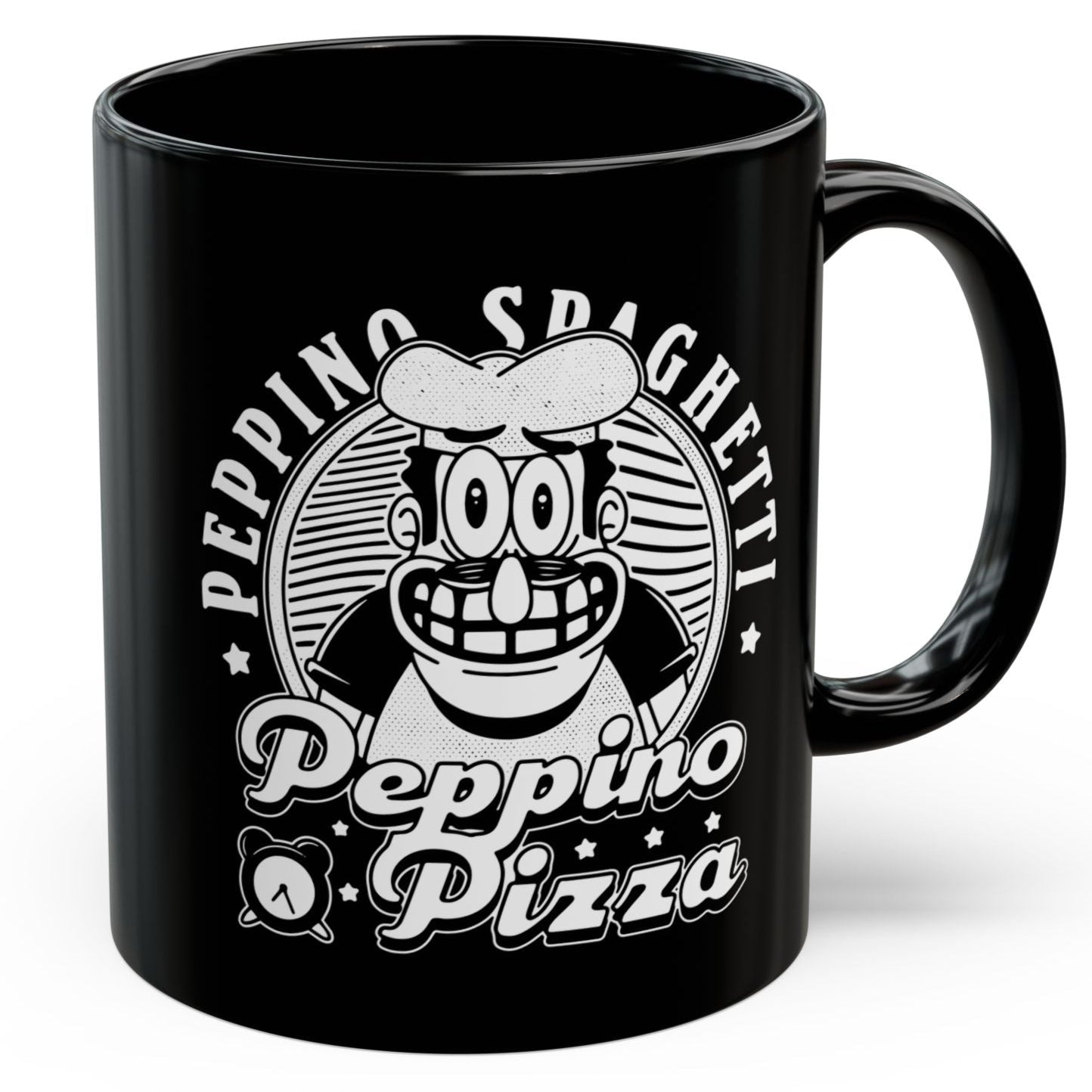Peppino Pizza Crest Black Mug