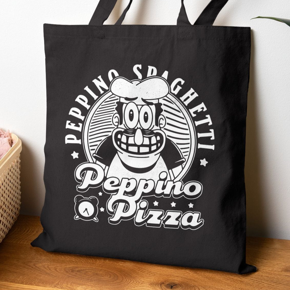 Peppino Pizza Crest Canvas Tote Bag