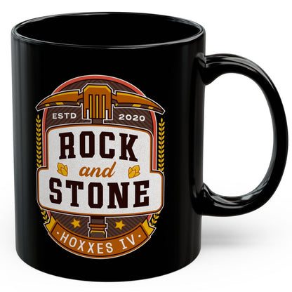 Rock And Stone Emblem Black Mug