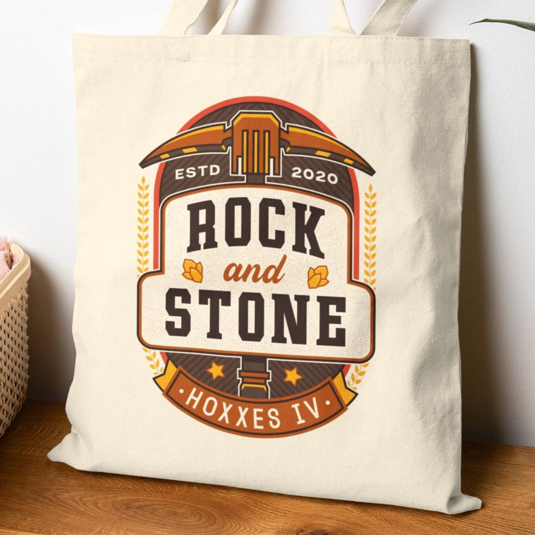 Rock And Stone Emblem Canvas Tote Bag