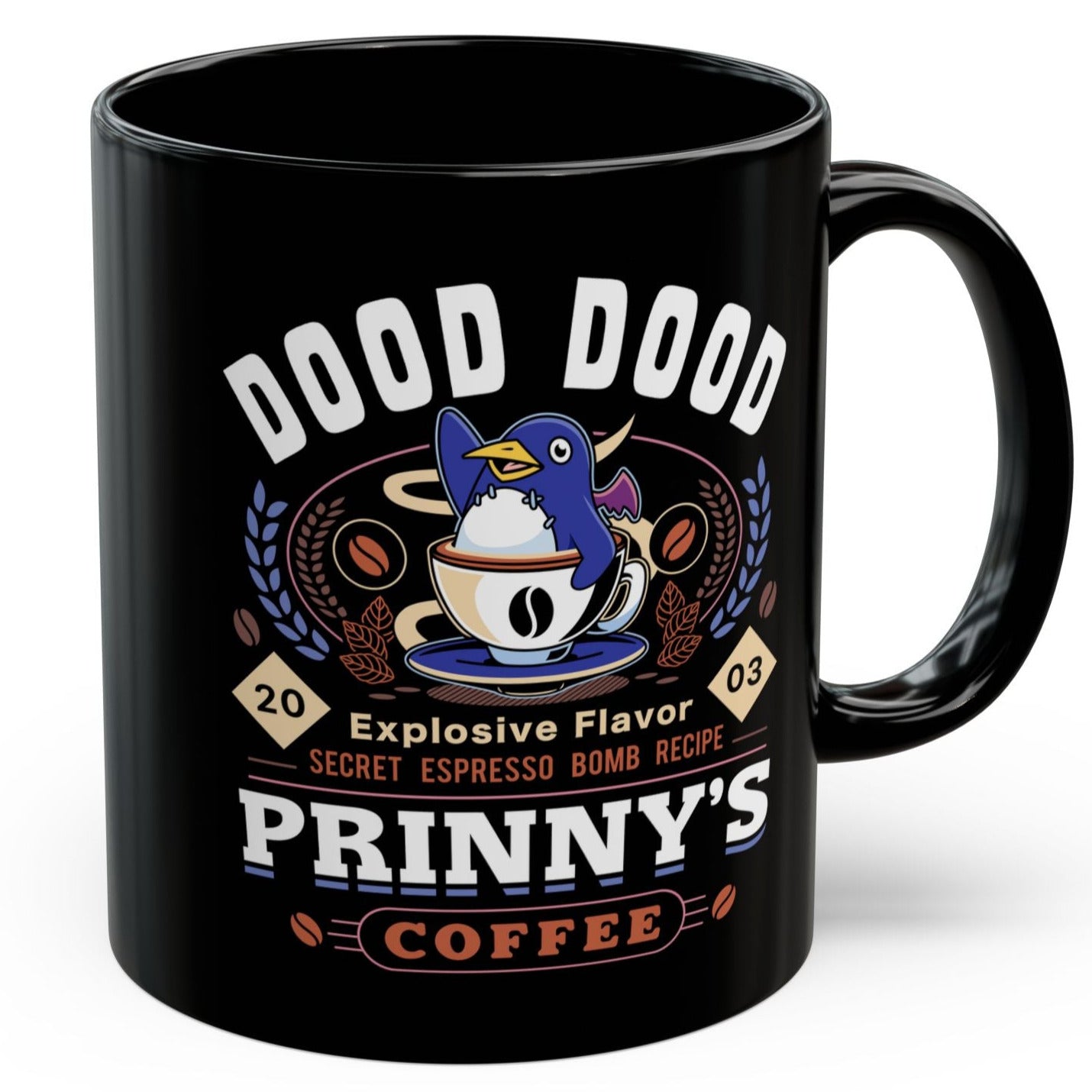 Prinny Dood Coffee Emblem Black Mug