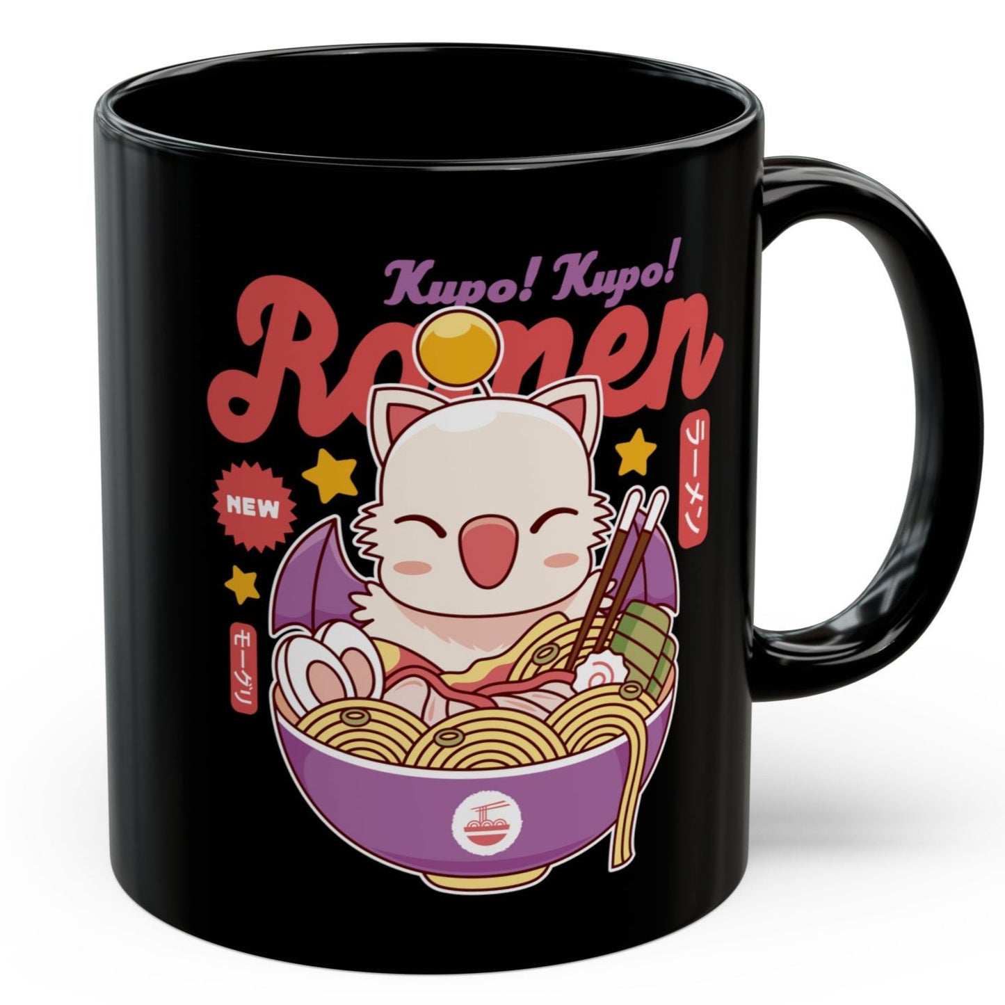 Moogle Kupo Ramen Black Mug