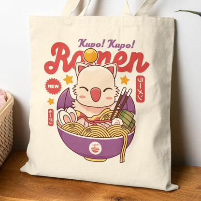 Moogle Kupo Ramen Canvas Tote Bag