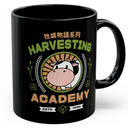 Kawaii Harvesting Academy Black Mug