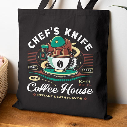 Chefs Knife Coffee Crest Canvas Tote Bag