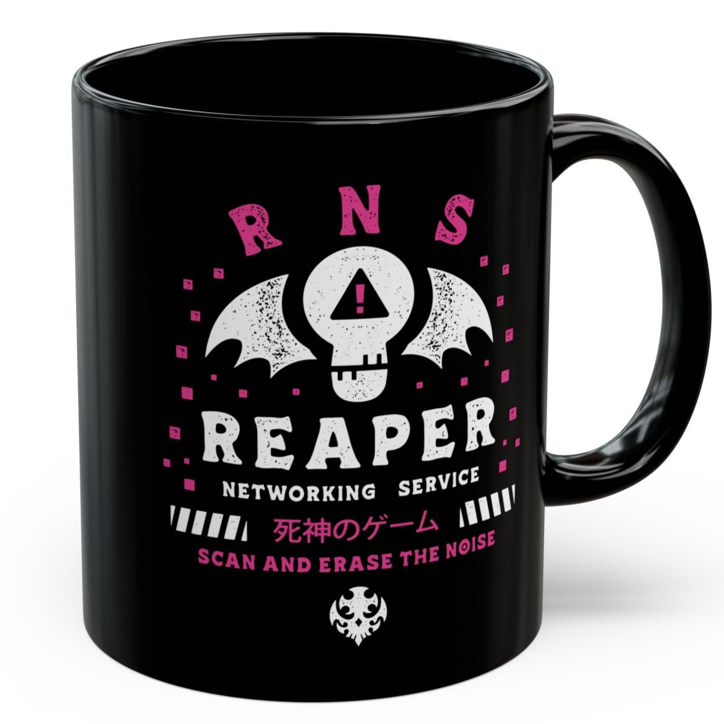 Reaper Networking Service Grunge Black Mug