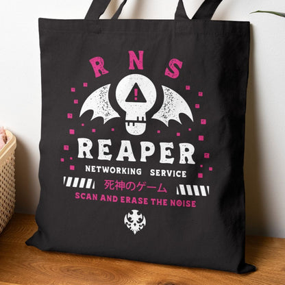 Reaper Networking Service Grunge Crest Canvas Tote Bag