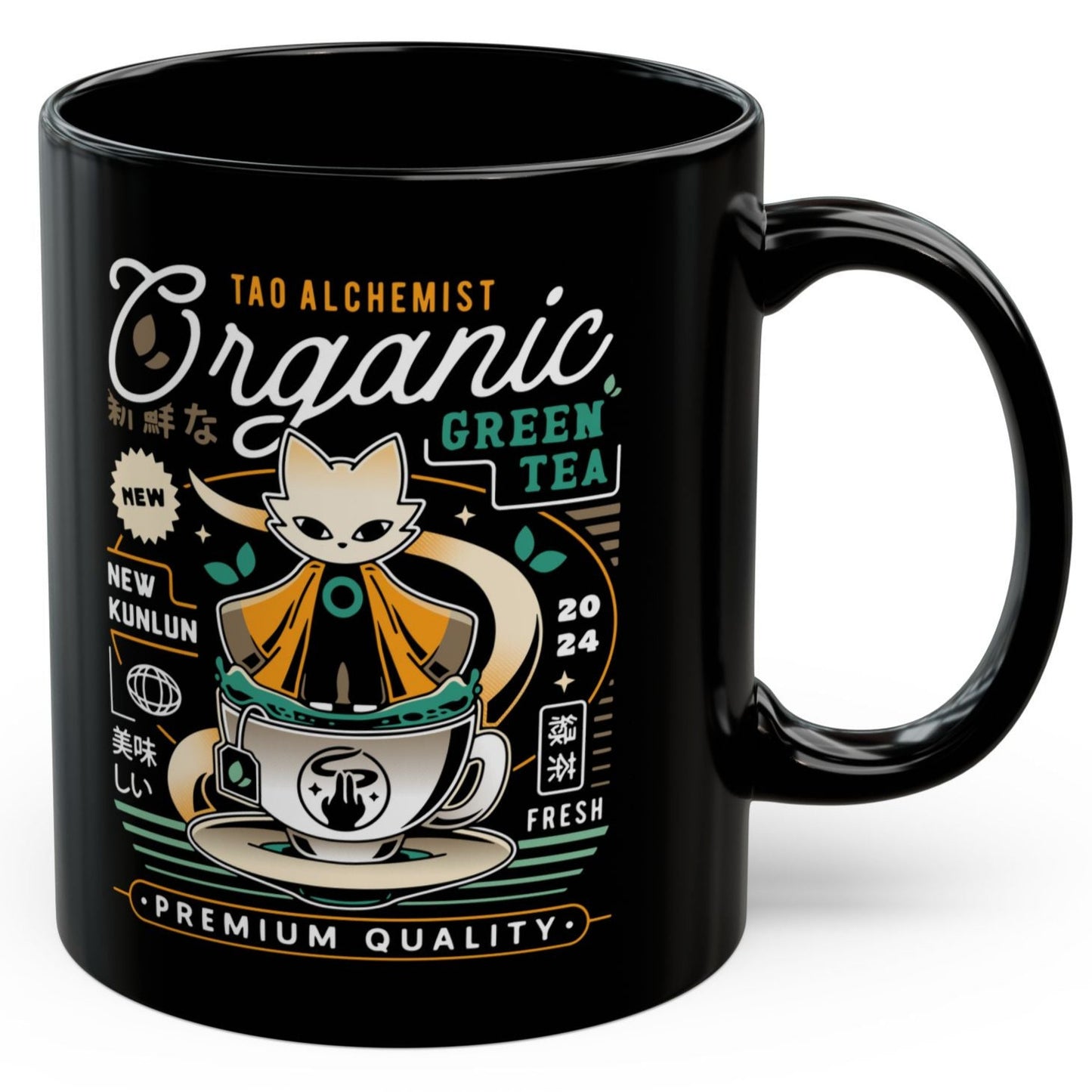 Mysterious Alchemist Green Tea Black Mug