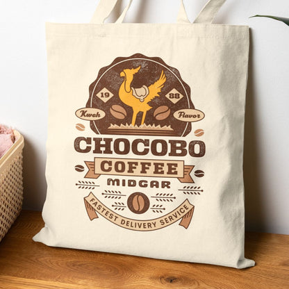 Chocobo Coffee Vintage Canvas Tote Bag