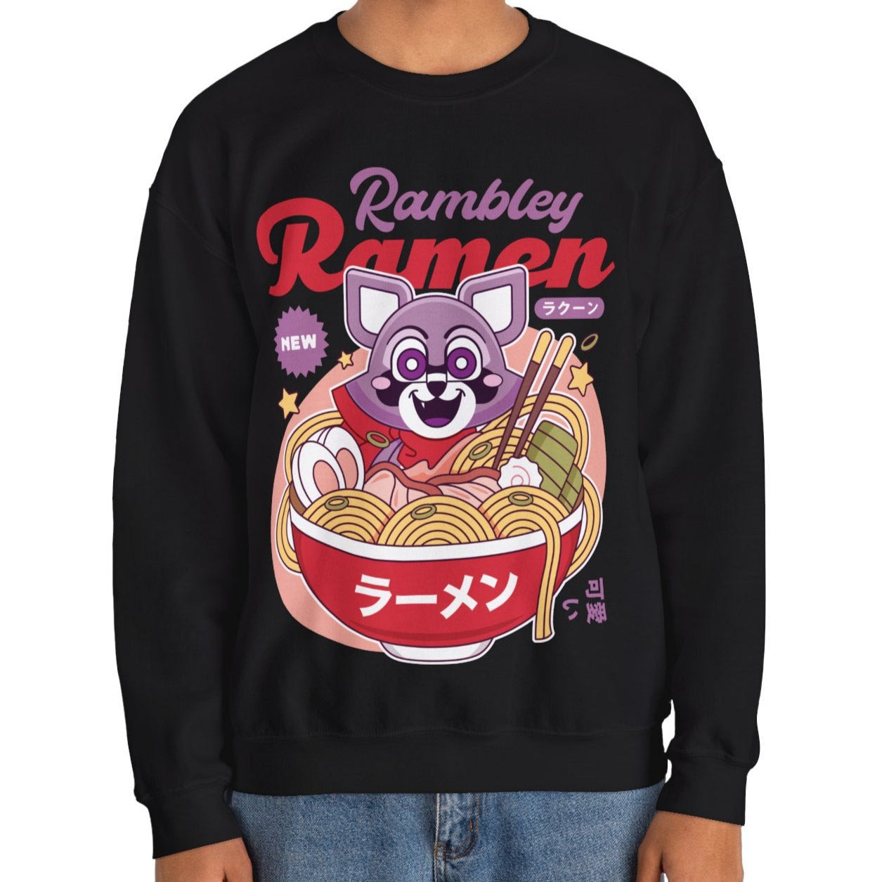 Rambley The Raccoon Ramen Unisex Crewneck Sweatshirt