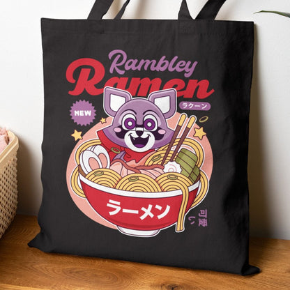 Rambley The Raccoon Ramen Canvas Tote Bag