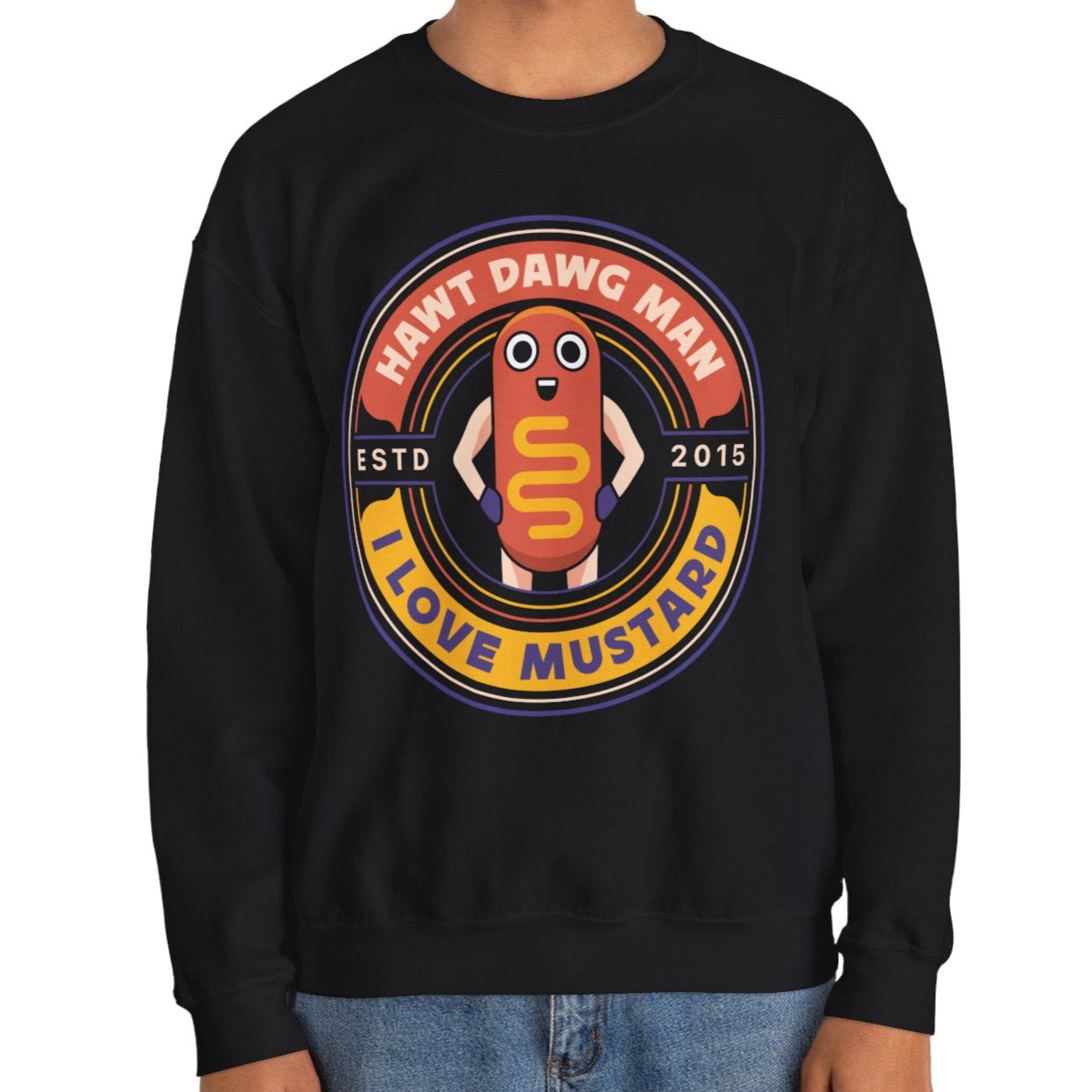 Hawt Dawg Man Emblem Unisex Crewneck Sweatshirt
