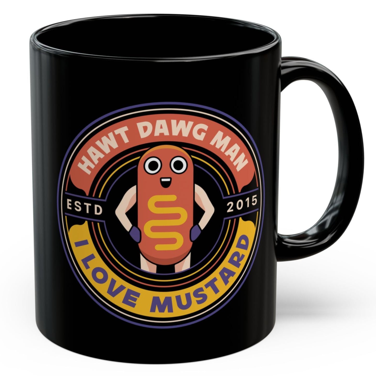 Hawt Dawg Man Emblem Black Mug